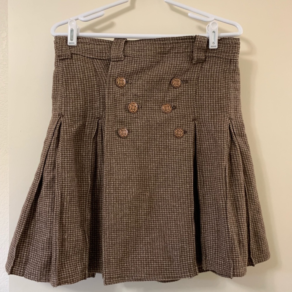 Brown houndstooth custom kilt